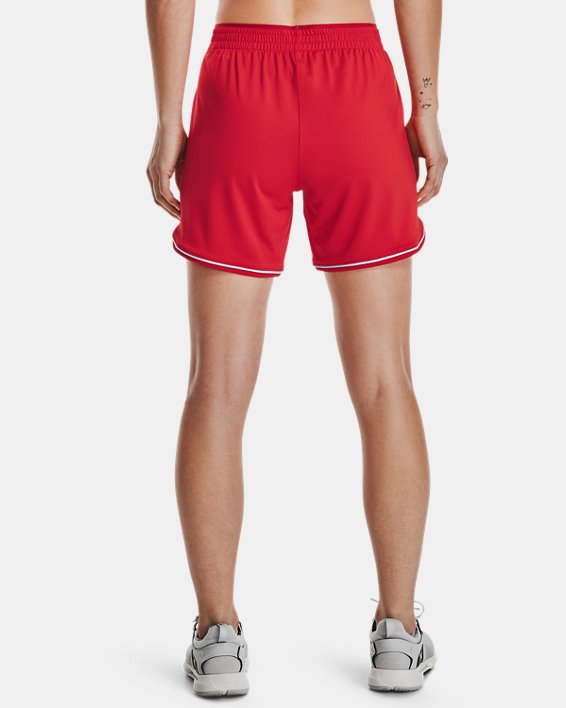Women's UA Knit Mid-Length Shorts, Red, pdpMainDesktop image number 1